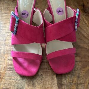 Stylish Fuchsia Pink suede Women's Sandal/Heel